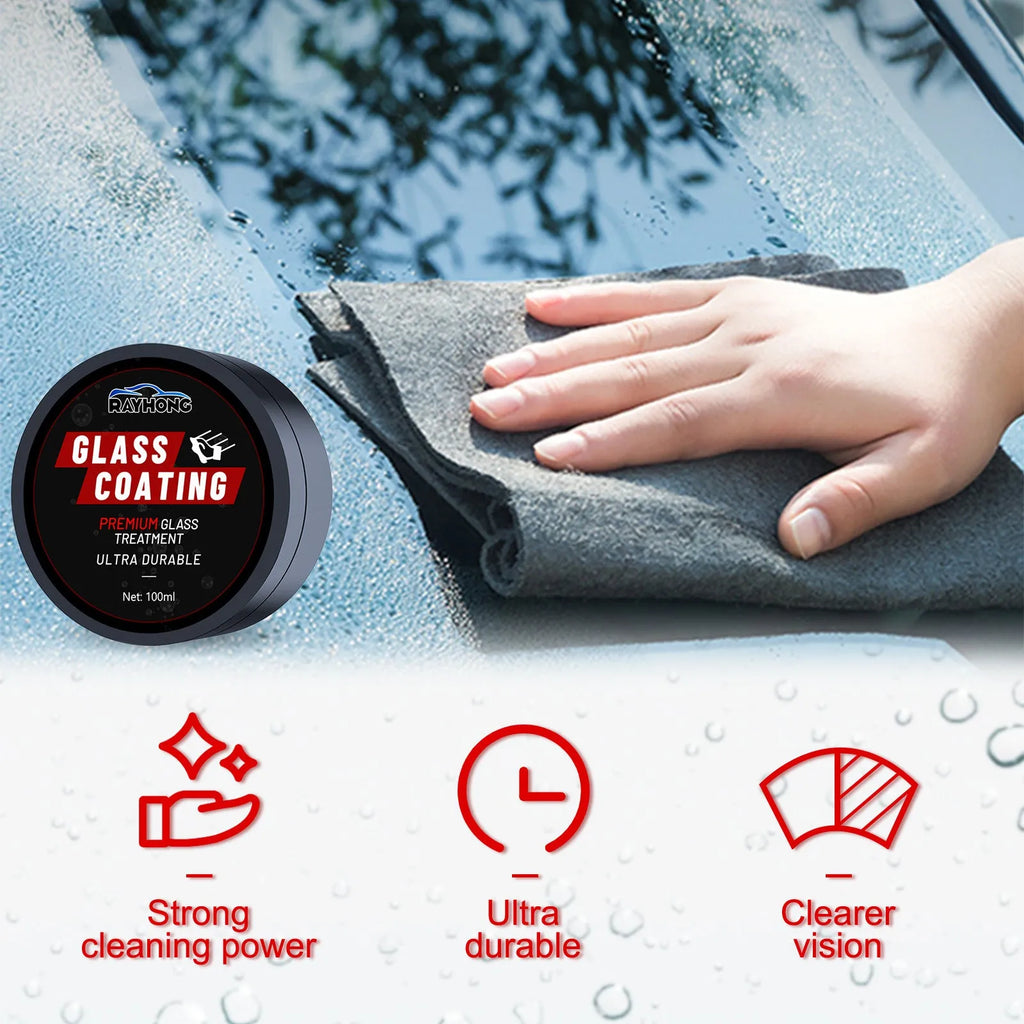 100ml windshield cleaning cream with cloth and sponge for car glass waterproof coating