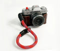Nylon camera wrist strap with thick ring, 39cm hand rope, 80g, in black, red, white, orange, blue, green or yellow