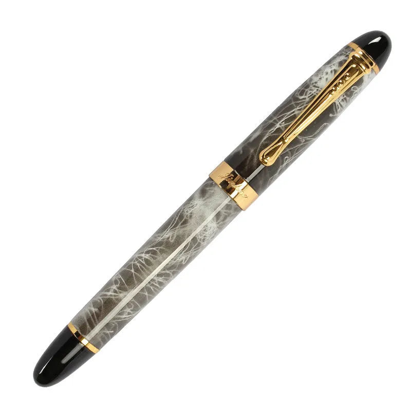 Metal water-based pen with 0.5mm tip in marble blue and other colour options.