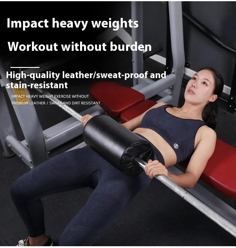 Square padded protective mat for bench press and hip thrust waist protection during weight training