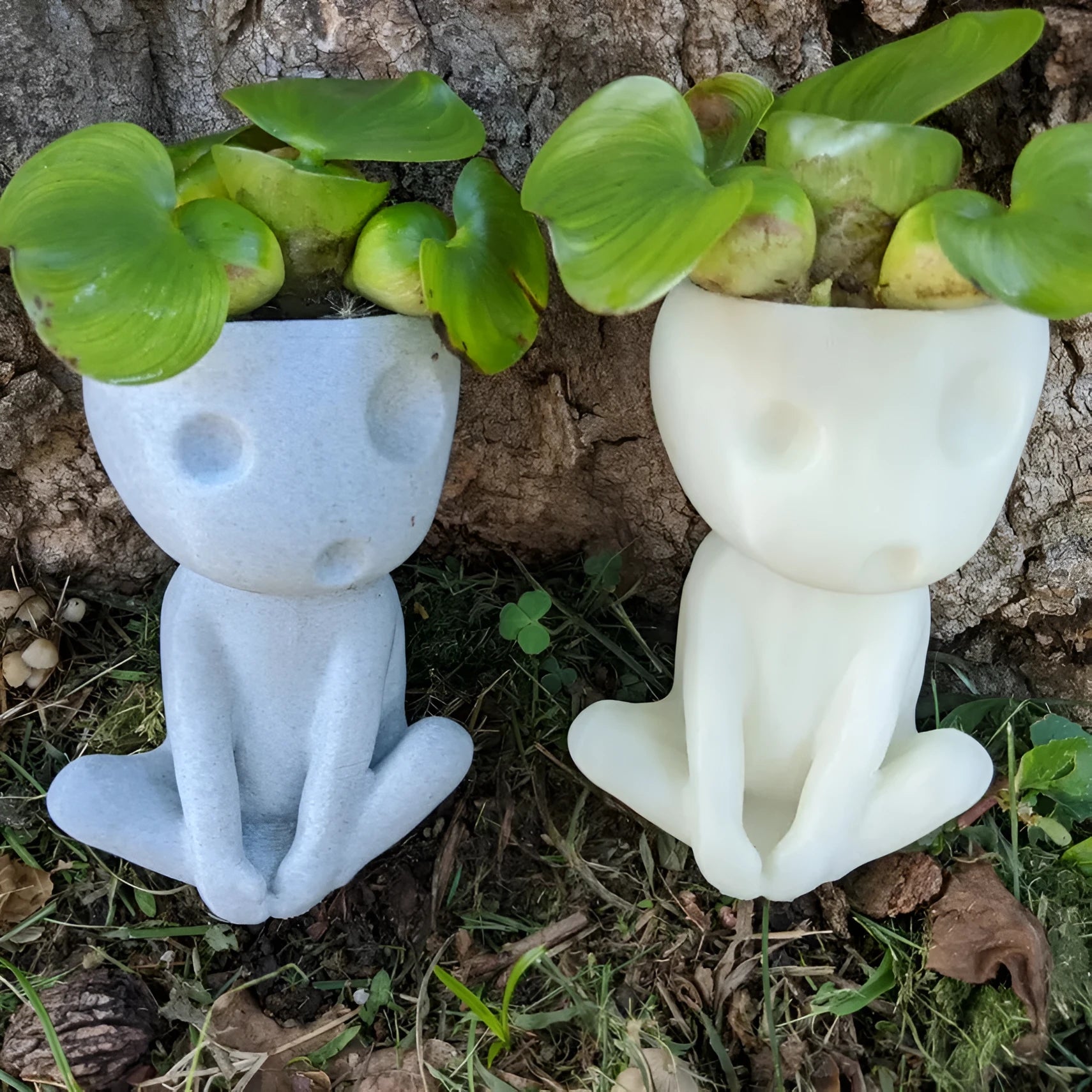 Nightglow synthetic resin succulent flowerpot, 12x7x8cm, character shape, luminous option, tabletop decoration