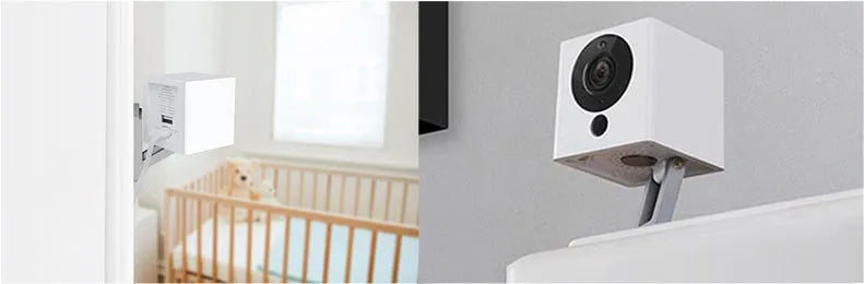 White compact indoor WiFi security camera with 1080P resolution and night vision