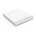 Pink and white USB-powered mechanical heating coaster for coffee mugs and teacups
