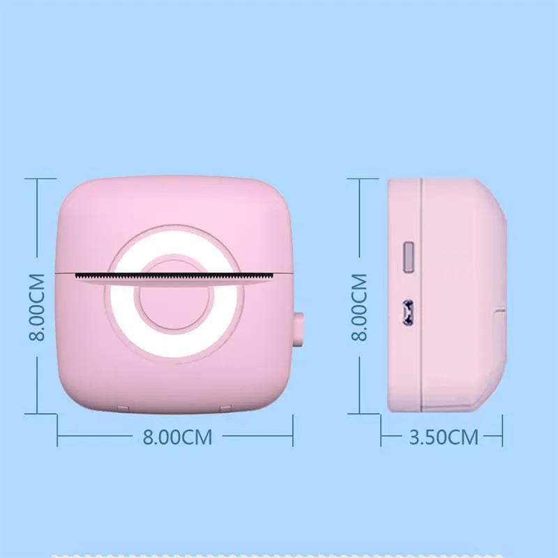 C13 self-adhesive label printer with Bluetooth in pink, compact thermal label maker