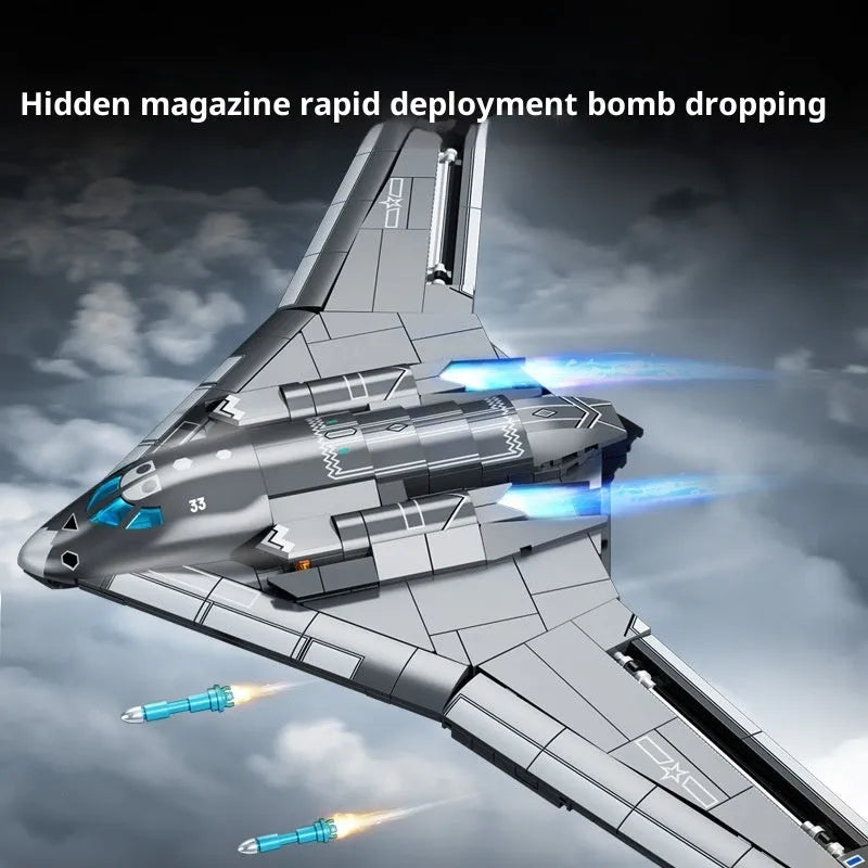 Military Series Bomb 20 Strategic Bomber assembly model building block set in colour box packaging