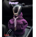 Universal 12cm pure cotton gear knob cover in hoodie style with adjustable drawcord, shown in black