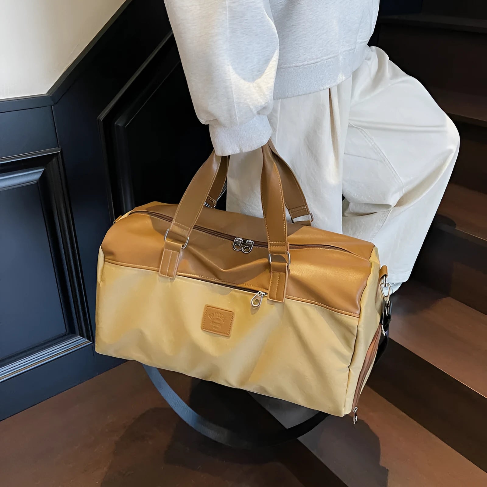 Large capacity Oxford cloth messenger bag in black blue or khaki colours