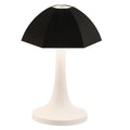 Small umbrella ambience light dimmable rechargeable table lamp with three-colour stepless changing, black finish