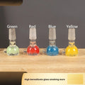 7cm geometric glass trumpet pipe in transparent colours: blue, green, red, yellow