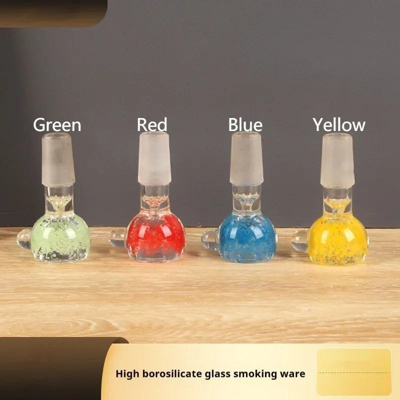 7cm geometric glass trumpet pipe in transparent colours: blue, green, red, yellow