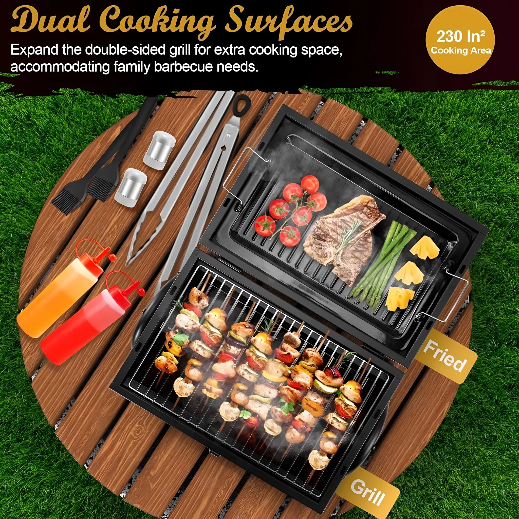 Small folding metal desktop barbecue smoking device with charcoal grill.