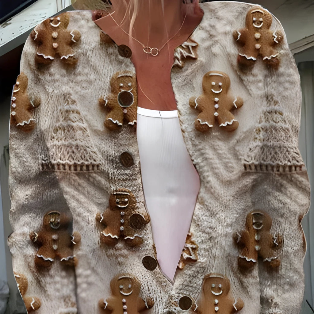 Loose fit casual top with lapel collar and a printed design, available in multiple sizes.