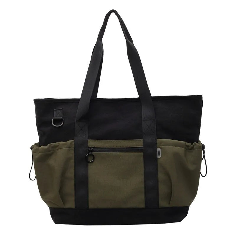 Grey women's lightweight Oxford cloth travel holdall for yoga and fitness.