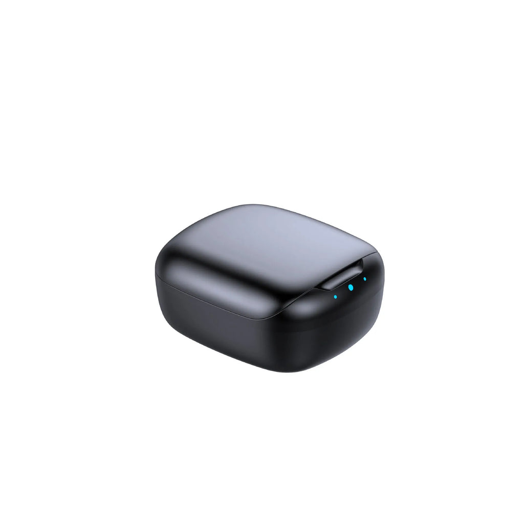 Black and white TWS Bluetooth 5.0 wireless headphones with charging case