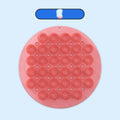 Sky blue silicone back bath brush with suction cup feet and plastic anti-skid pad, 30 x 30cm