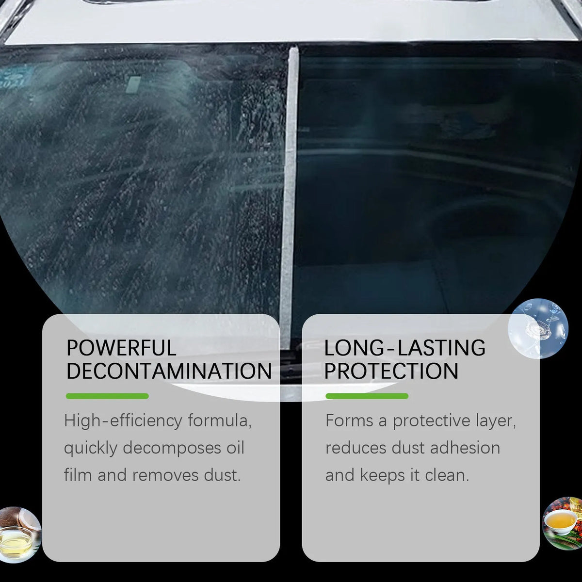 120ml car oil film cleaning brush with purified water and surfactant formula for windscreen glass cleaning