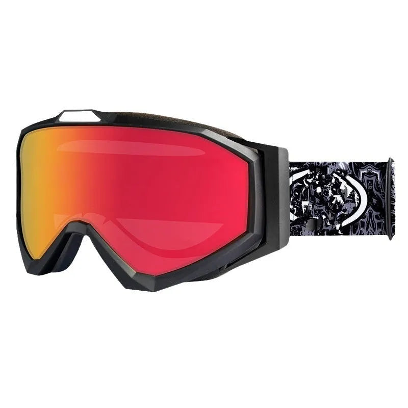 Double layer anti-fog motorcycle goggles with TPU frame in various colour options including black frame grey film.