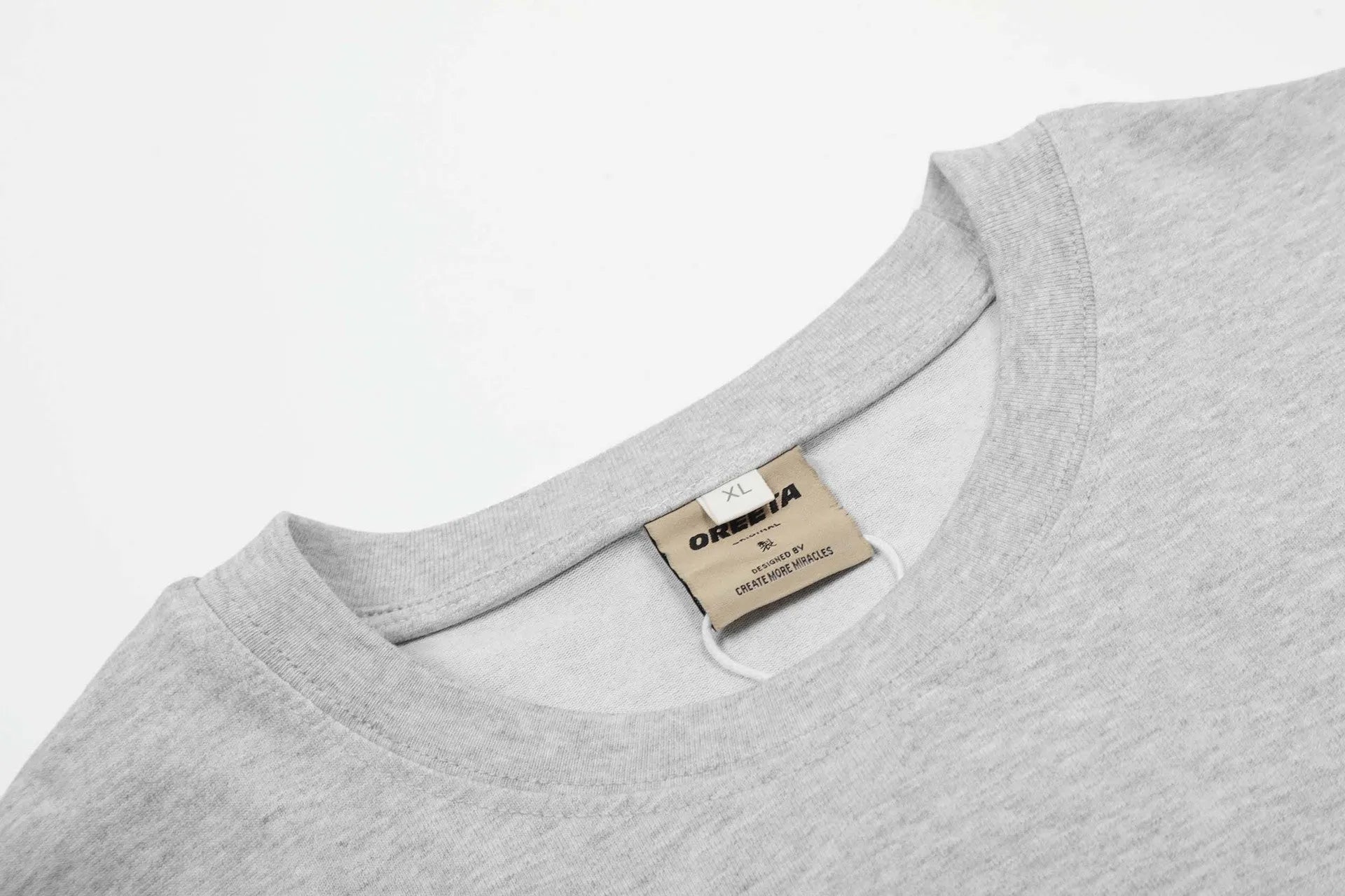 Men's cotton pullover sweatshirt with long sleeves in loose retro design showing black and floral grey colour options
