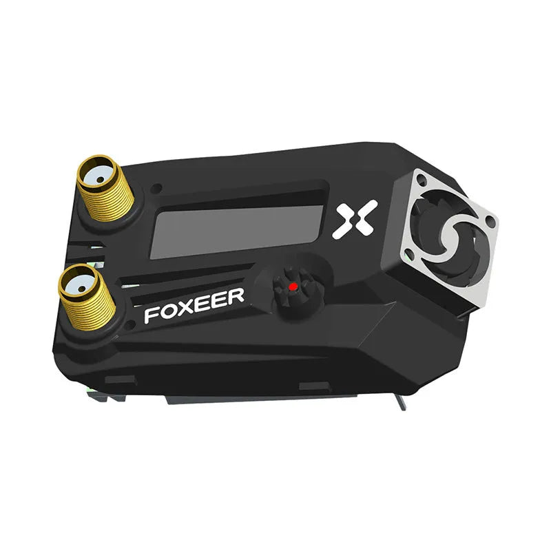 Black Wildfire FPV dual receiver video glasses for drone racing, compatible with Fatshark.