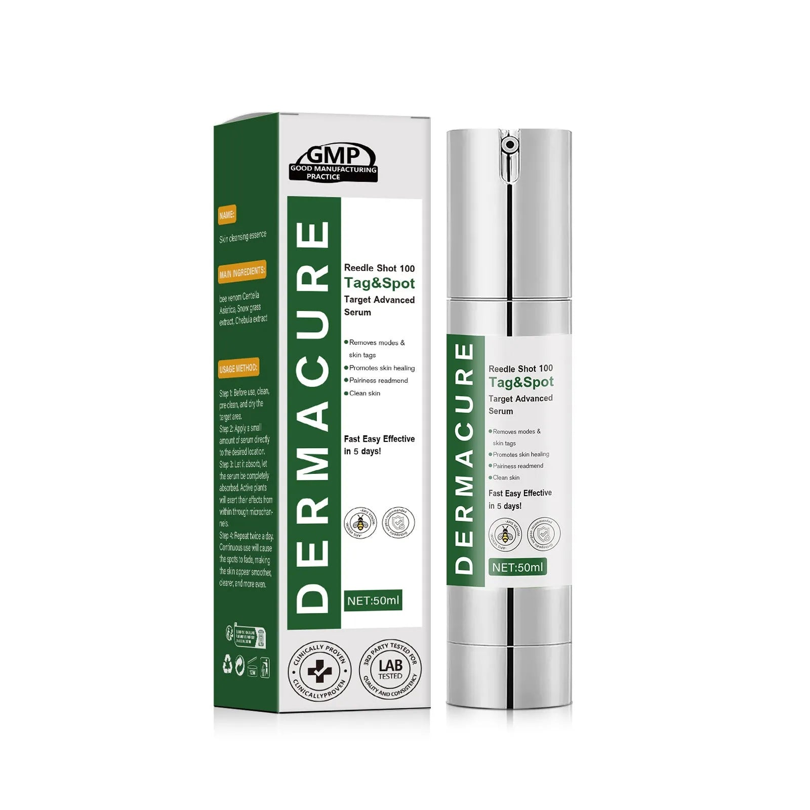50ml bottle of gentle facial care solution for men and women with non-standard formula