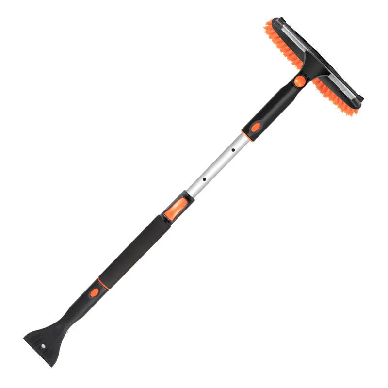 Car snow plough shovel set with ice and snow brush, telescopic rod, handle, frost scraper, icing spatula and plastic shovel