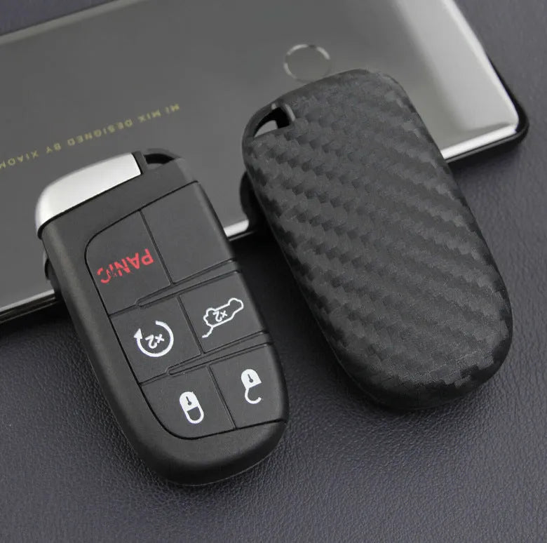 Silicone protective case for Dodge Chrysler Fiat car remote key with keychain loop