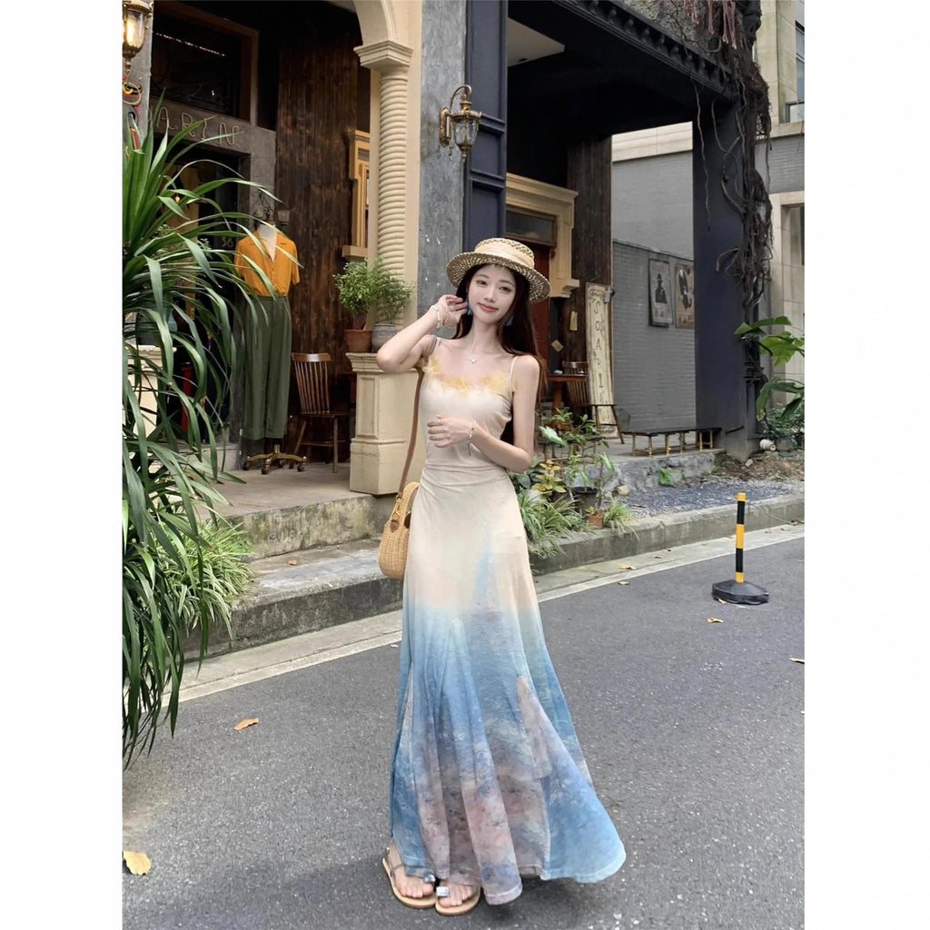 Sleeveless high waist fishtail midi dress in suspender dress colour, spandex fabric, sizes S M L