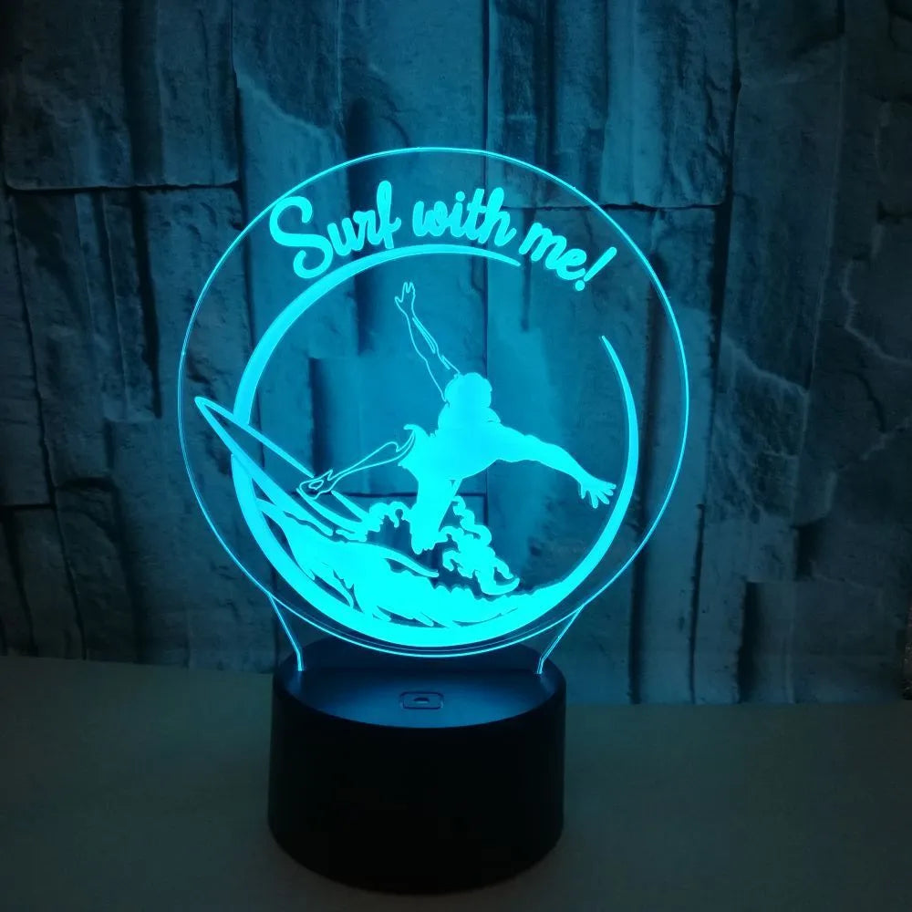 Small 3D crack pattern night lamp with touch controls and seven colour lighting options