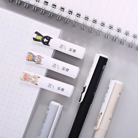 Black full needle tube gel pen with 14.1x1.1cm plastic body for office and stationery use