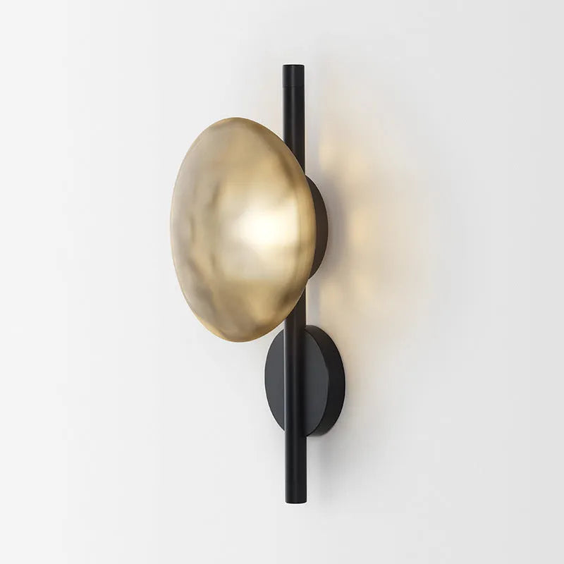 Bedside hotel wall lamp with iron construction and choice of glass shades including long brush holder style