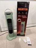 Vertical white PTC fan heater with remote control, 2000W, digital display on front panel