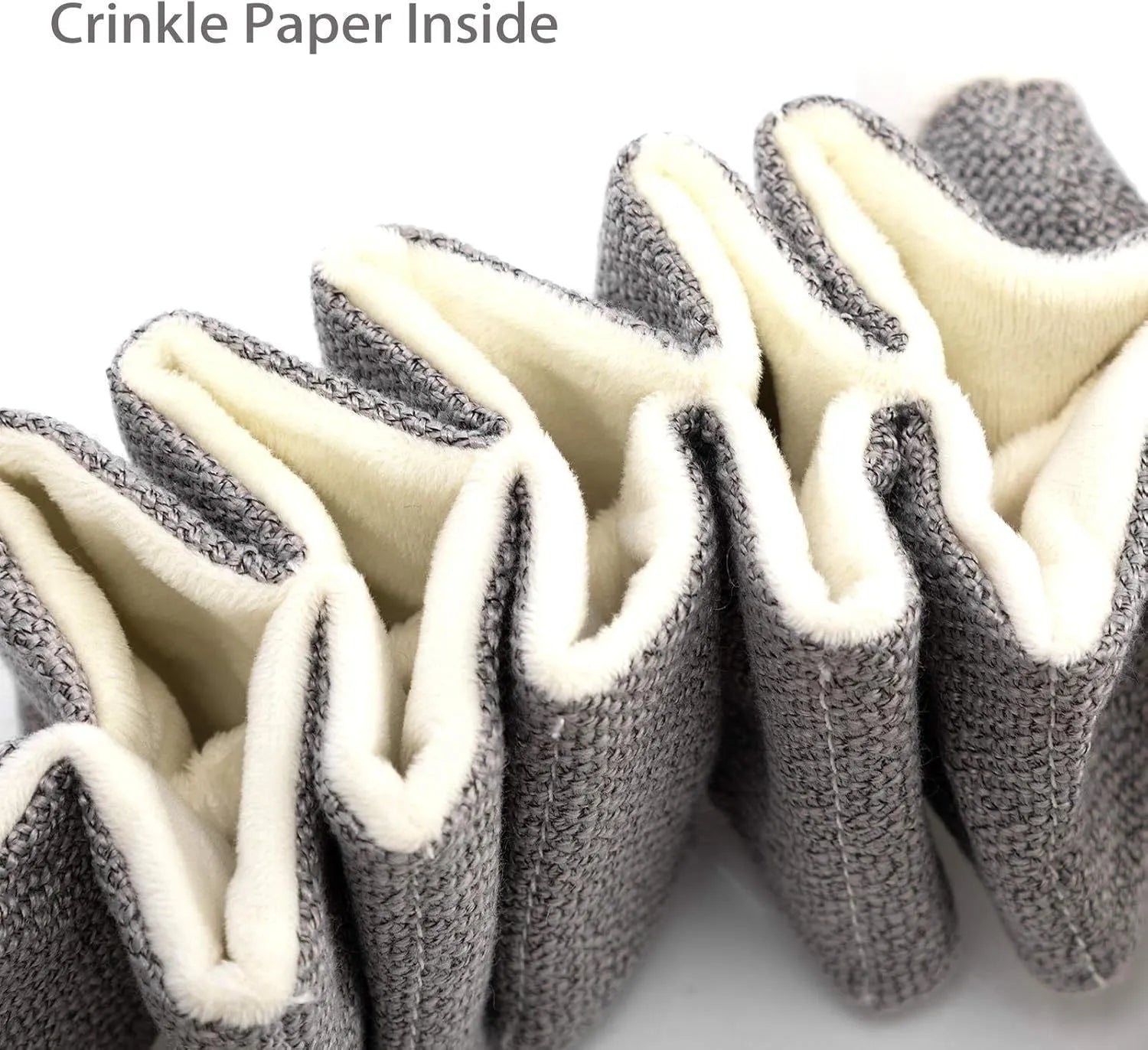 Grey koala plush dog toy with crinkle paper squeaker, measuring 30cm long.