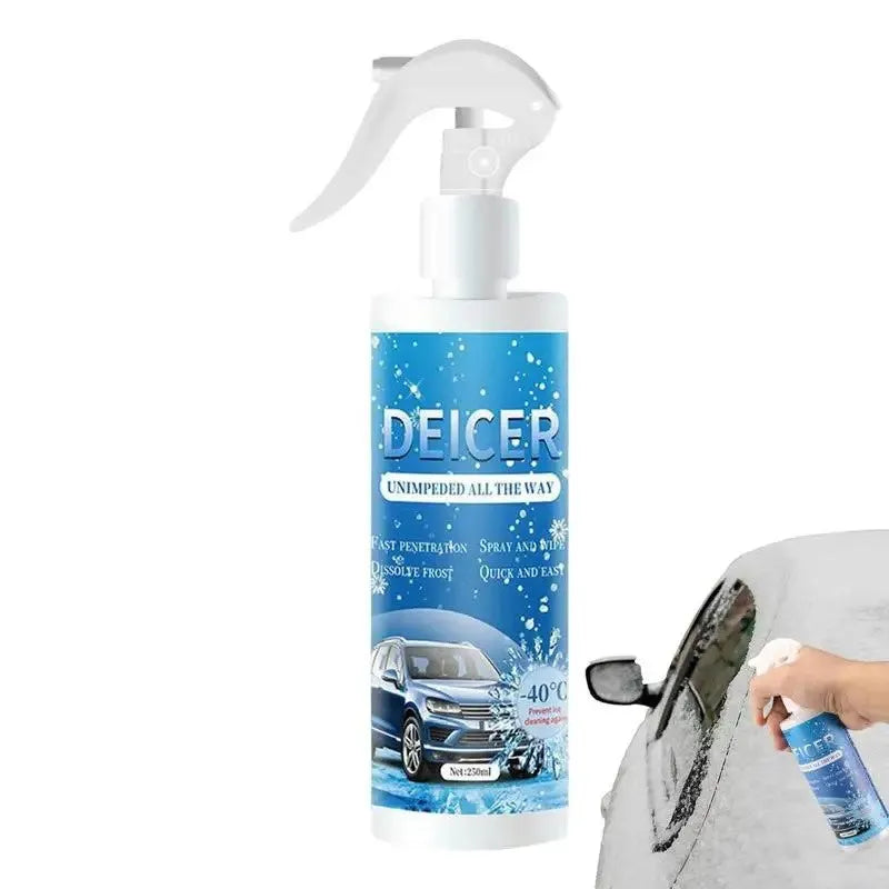 250ml car windscreen deicer spray bottle with English labelling for winter ice removal