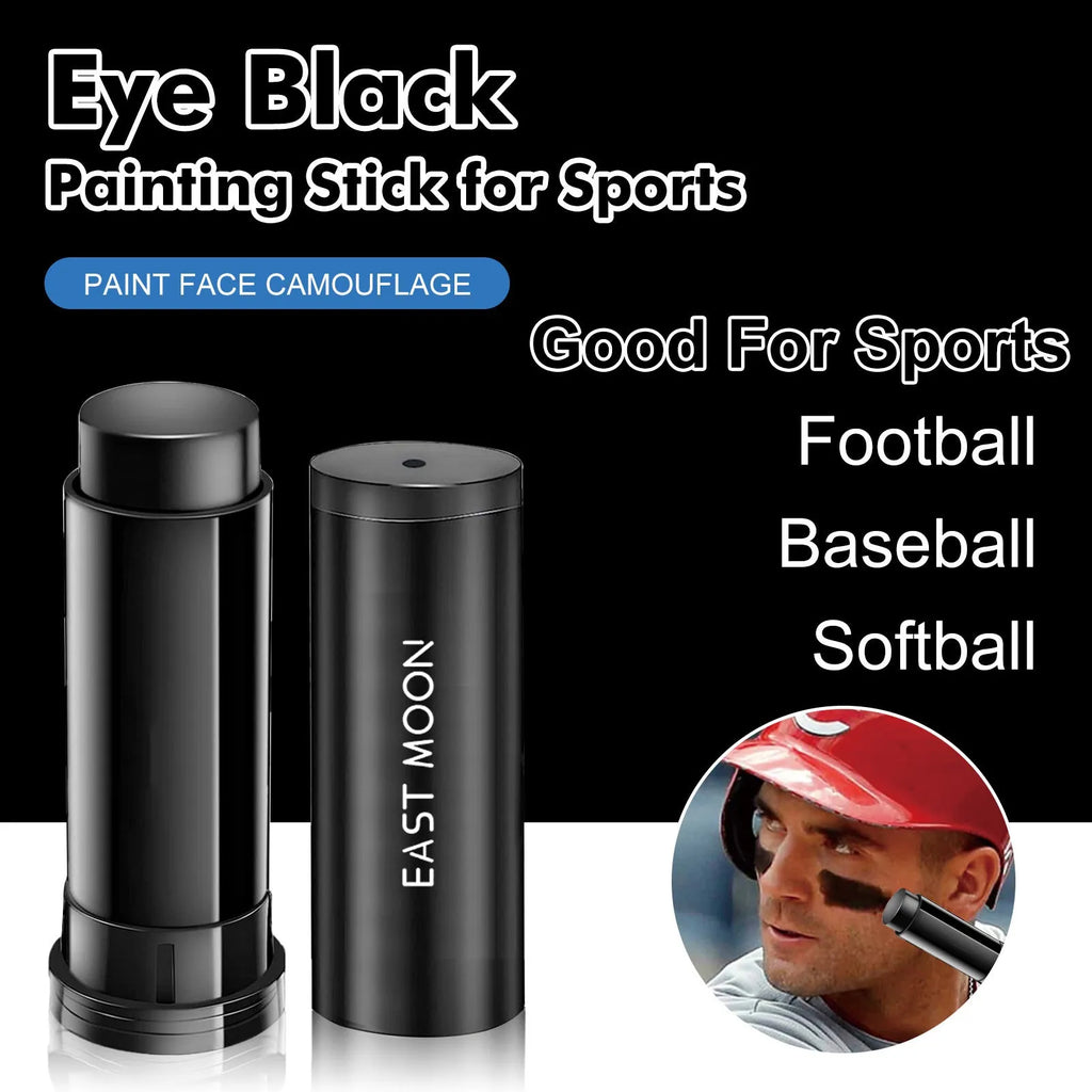 Black sports eye paint stick for baseball athletes with 15g sweat-proof formula
