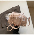 Milky White women's casual shoulder handbag with a bandage bow and sewing thread detail.