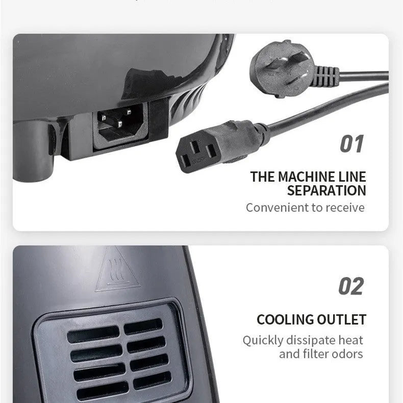 Smart touch air fryer with stainless steel body and touch control panel, 1400W, 305x305x345mm