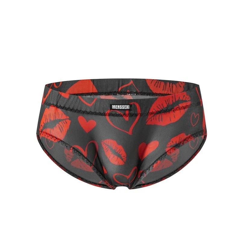 Printed low waist men's briefs in various colour options including star and leopard prints