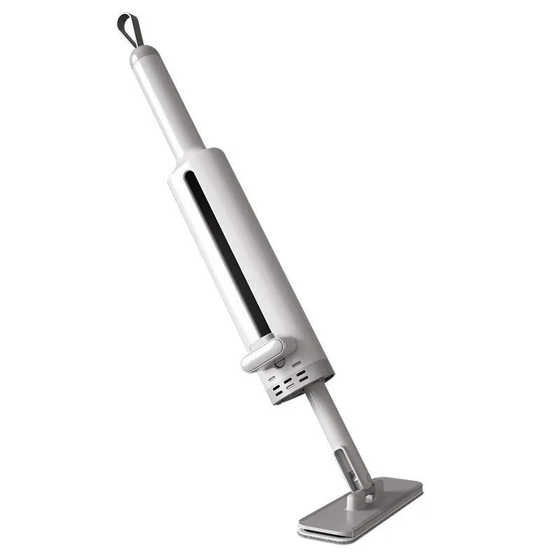Rotatable self-squeeze flat mop with crevice brush and microfiber pads for floor cleaning