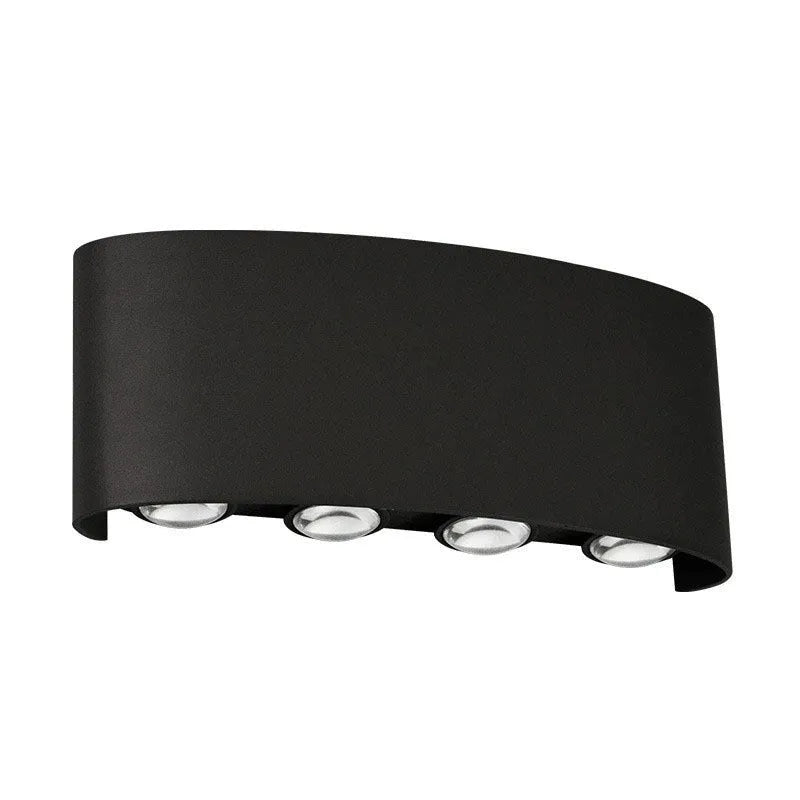 Outdoor waterproof double-headed LED garden lamp with ABS plastic shell in black finish
