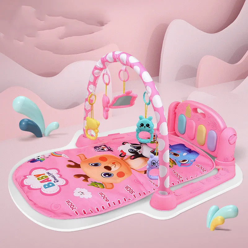 Baby fitness frame pedal piano toy with animal themes for infant developmental play