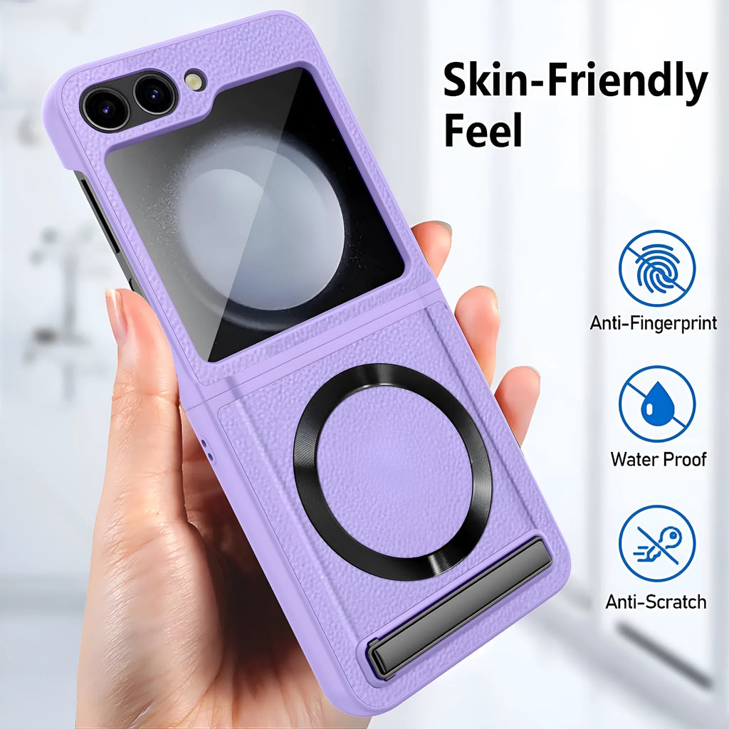 Samsung Z Flip PC drop-resistant magnetic protective case with bracket in black colour