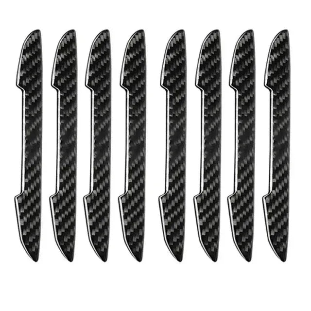 Black carbon fibre texture car door collision strips for edge protection against scratches and impacts