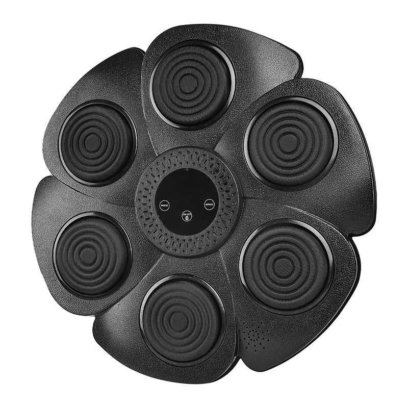 Black smart boxing wall target with Bluetooth lights and included half-finger gloves