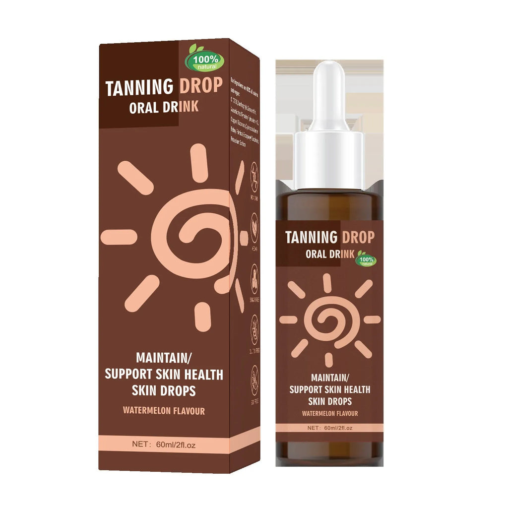 Tanning Drops 60ml bottle with bronze skin finish for face and body sunless tanning at home