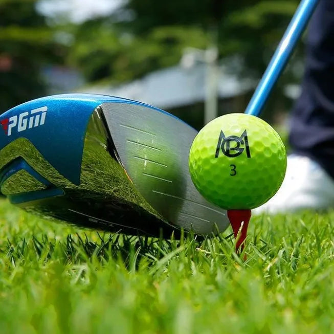 Golf Color Game two-layer practice ball in orange, yellow, green, and rose colours