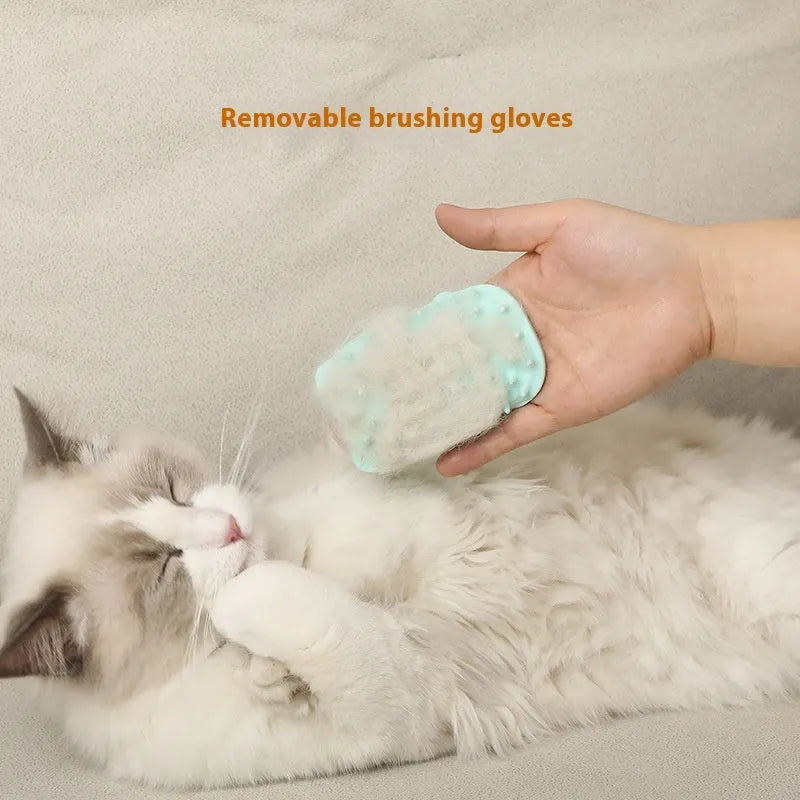 Silicone cat table leg petting post in New Cat Ear White colour on a wooden table leg