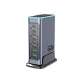 Desktop multi-port 660W GaN charger with Type-C interface and interchangeable UK EU US AU plugs