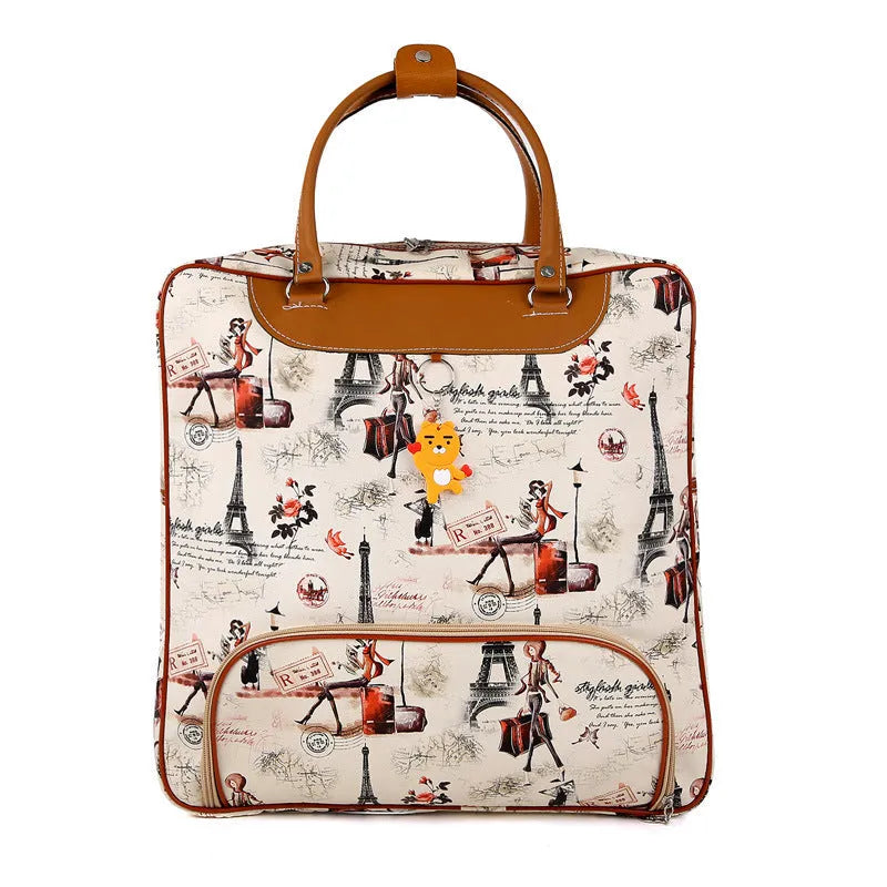 Medium waterproof PU leather travel handbag with cartoon cute design and three-dimensional pockets