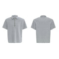 Men's black loose fit polo t-shirt with embroidered sequins and a square collar.