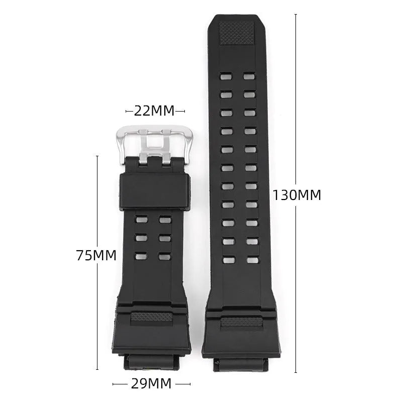 Camouflage TPU watch strap with silver buckle laid flat showing slim 2mm profile